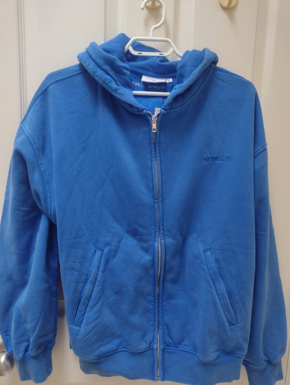 Vitae Royal Blue Zip-Up Hoodie Jacket, Medium, New